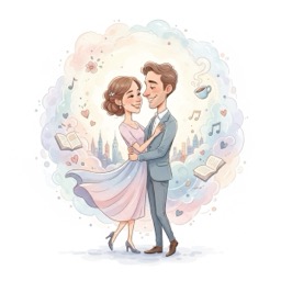 Ízlésesen Készített Egyedi Pár Karikatúrák